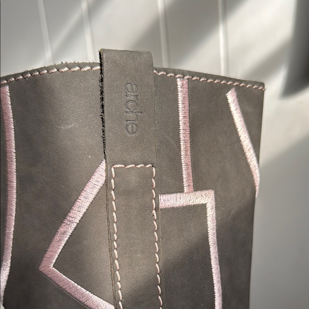 Arche Gray and Pink Women's Riding Boots - Picture 2 of 3